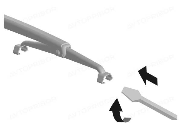 4 шаг - Разжать держатели замка плоской отверткой (поворотным движением)